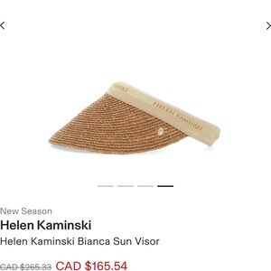 Helen Kaminski Bianca Straw Sun Visor in Tan and Cream
